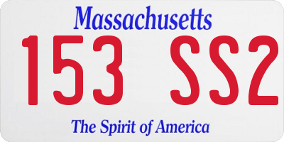 MA license plate 153SS2