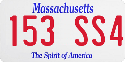 MA license plate 153SS4
