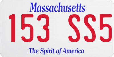 MA license plate 153SS5