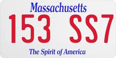 MA license plate 153SS7