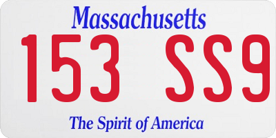 MA license plate 153SS9