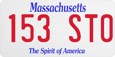 MA license plate 153ST0