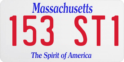 MA license plate 153ST1