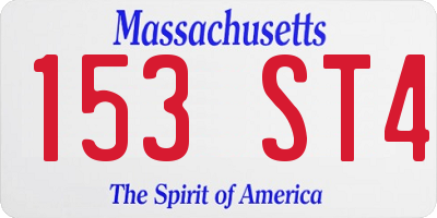 MA license plate 153ST4