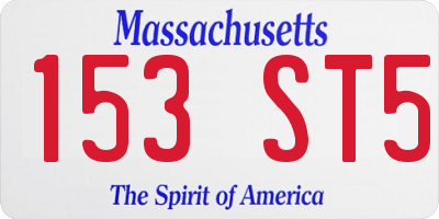 MA license plate 153ST5