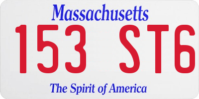 MA license plate 153ST6