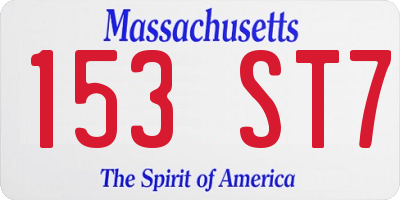 MA license plate 153ST7