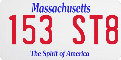 MA license plate 153ST8