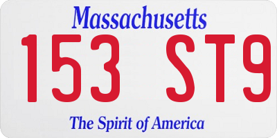 MA license plate 153ST9