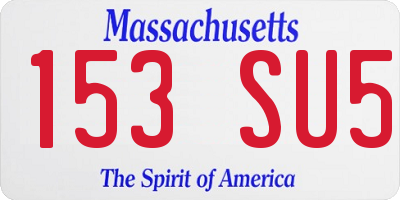 MA license plate 153SU5