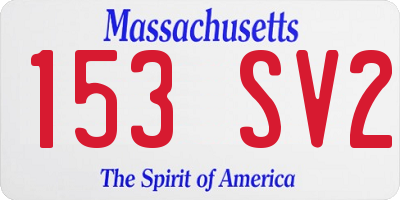 MA license plate 153SV2