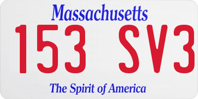 MA license plate 153SV3