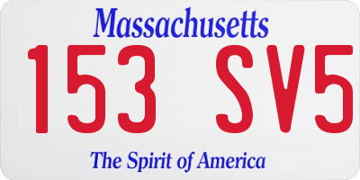MA license plate 153SV5