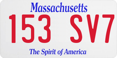 MA license plate 153SV7