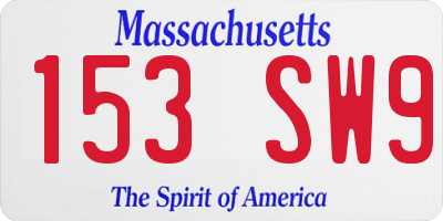 MA license plate 153SW9