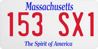 MA license plate 153SX1
