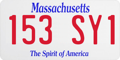 MA license plate 153SY1