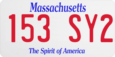 MA license plate 153SY2