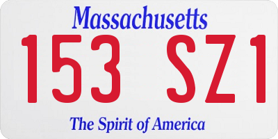 MA license plate 153SZ1