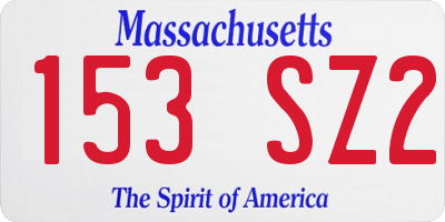 MA license plate 153SZ2