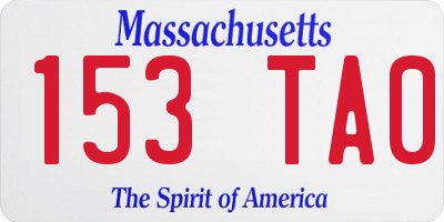 MA license plate 153TA0