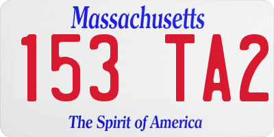 MA license plate 153TA2