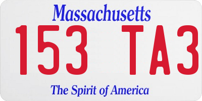 MA license plate 153TA3