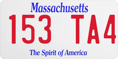 MA license plate 153TA4