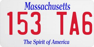 MA license plate 153TA6