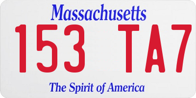 MA license plate 153TA7