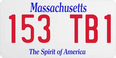 MA license plate 153TB1