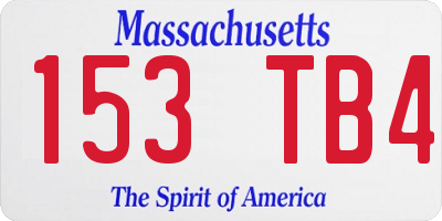 MA license plate 153TB4