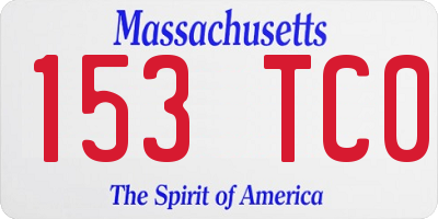 MA license plate 153TC0