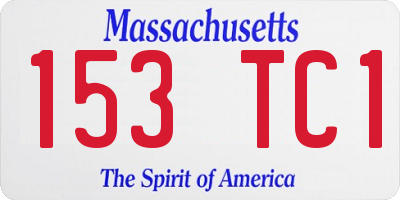 MA license plate 153TC1