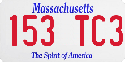 MA license plate 153TC3