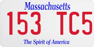 MA license plate 153TC5