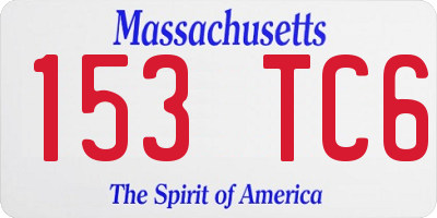 MA license plate 153TC6