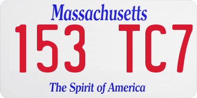 MA license plate 153TC7