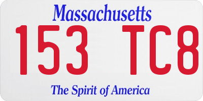 MA license plate 153TC8