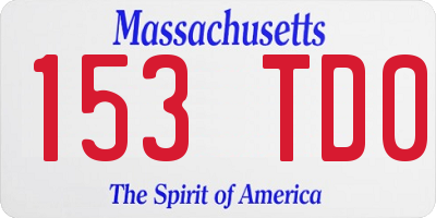 MA license plate 153TD0