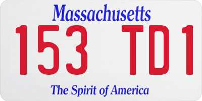MA license plate 153TD1