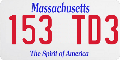 MA license plate 153TD3
