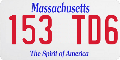 MA license plate 153TD6