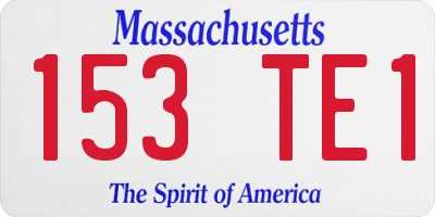 MA license plate 153TE1