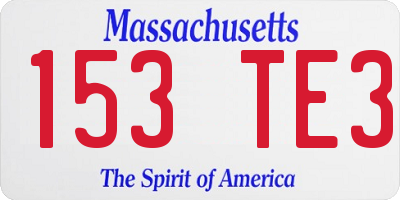 MA license plate 153TE3
