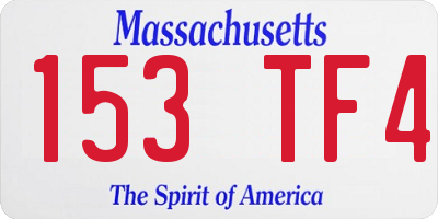 MA license plate 153TF4