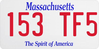 MA license plate 153TF5