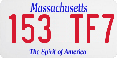 MA license plate 153TF7
