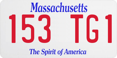 MA license plate 153TG1
