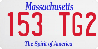MA license plate 153TG2